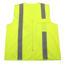 Advertencia de tráfico ferroviario de color naranja amarillo Fluorescente Hi Vis Chaleco de seguridad reflectante con bolsillos y cremallera